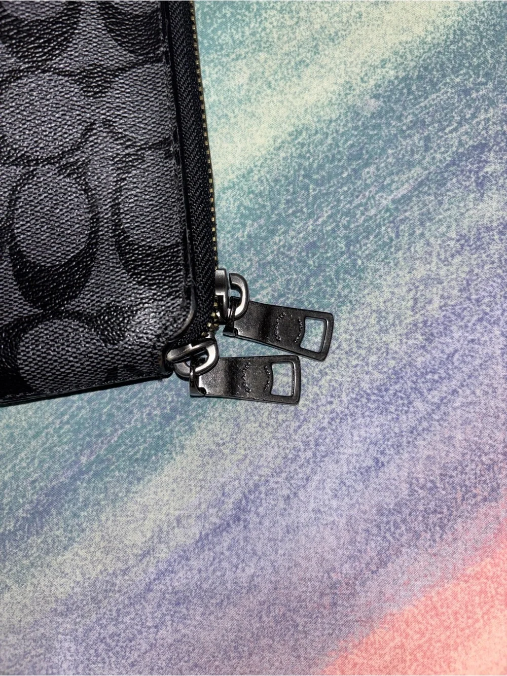 Coach Tech Case Signature Canvas Charcoal Black